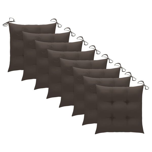 vidaXL Folding Garden Chairs with Cushions 8 pcs Solid Teak Wood