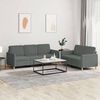 vidaXL 2 Piece Sofa Set with Cushions Dark Grey Fabric