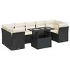 vidaXL 8 Piece Garden Sofa Set with Cushions Black Poly Rattan