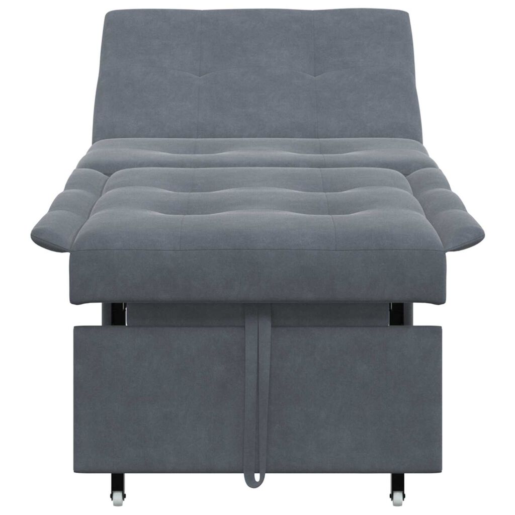 vidaXL Sofa Bed 3-in-1 Pull-Out Design Dark Grey Velvet