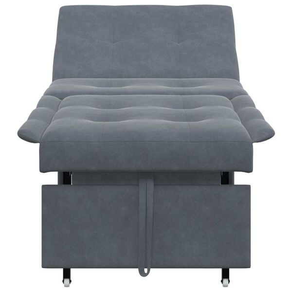 vidaXL Sofa Bed 3-in-1 Pull-Out Design Dark Grey Velvet