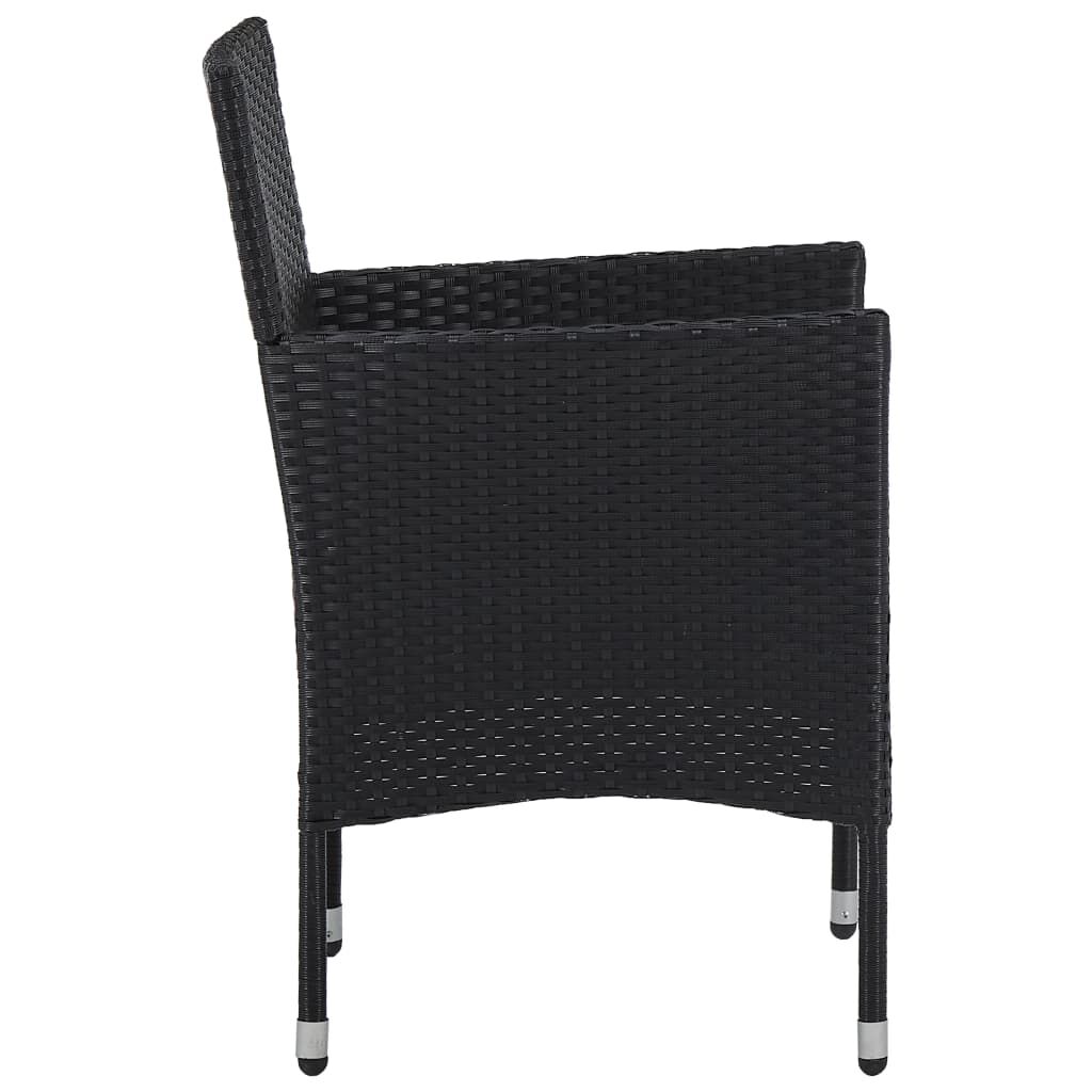 vidaXL 3 Piece Garden Dining Set Black