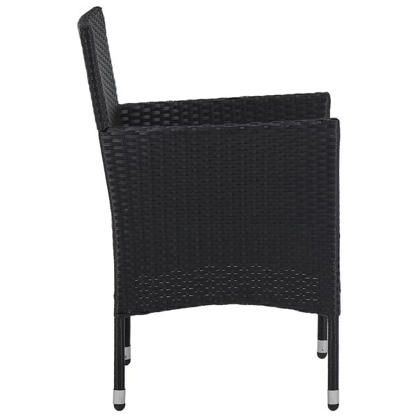 vidaXL 3 Piece Garden Dining Set Black