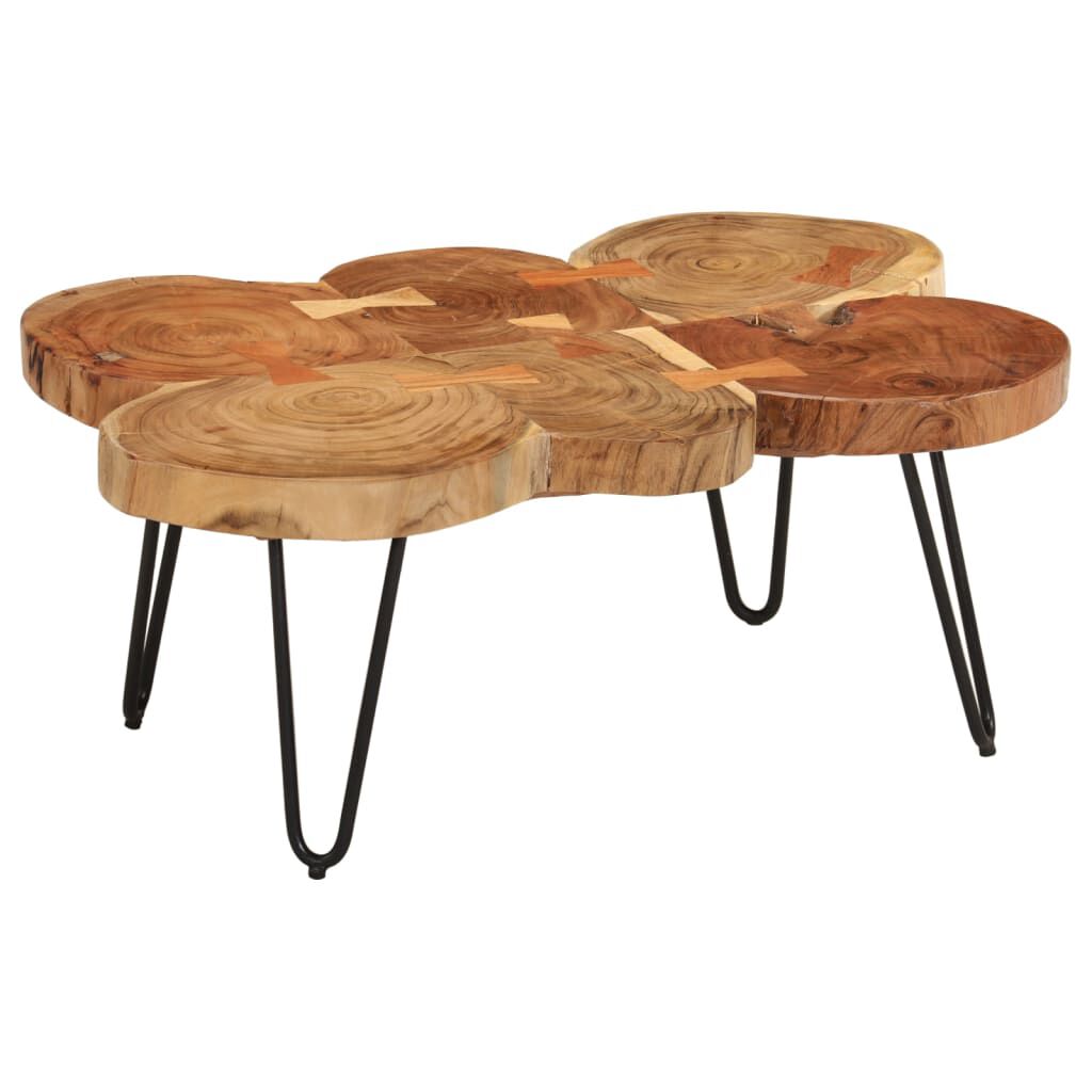 vidaXL Coffee Table 36 cm 6 Trunks Solid Wood Acacia
