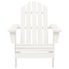 vidaXL Garden Adirondack Chair with Ottoman&Table Solid Fir Wood White
