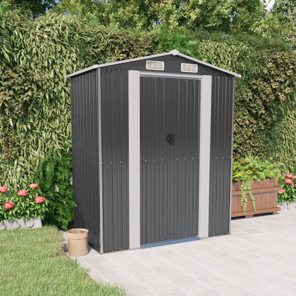 vidaXL Garden Shed Anthracite 192x108x223 cm Galvanised Steel
