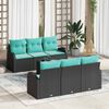 vidaXL Garden Sofa Set Black 55 x 55 x 37 cm Poly Rattan