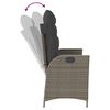 vidaXL Reclining Garden Bench with Cushions Grey Poly Rattan