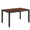 vidaXL 7 Piece Outdoor Dining Set Poly Rattan and Acacia Wood Black