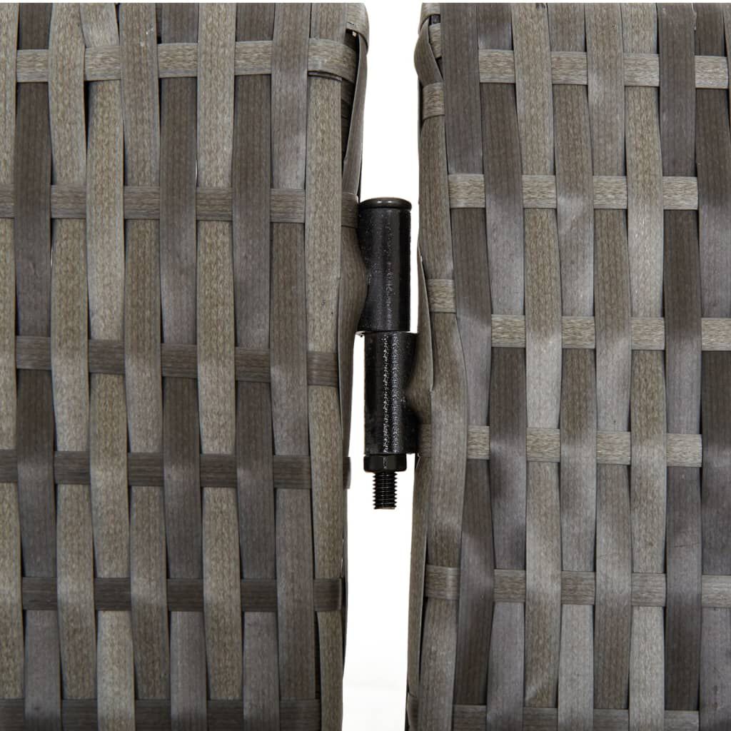 vidaXL Room Divider 6 Panels Grey Poly Rattan