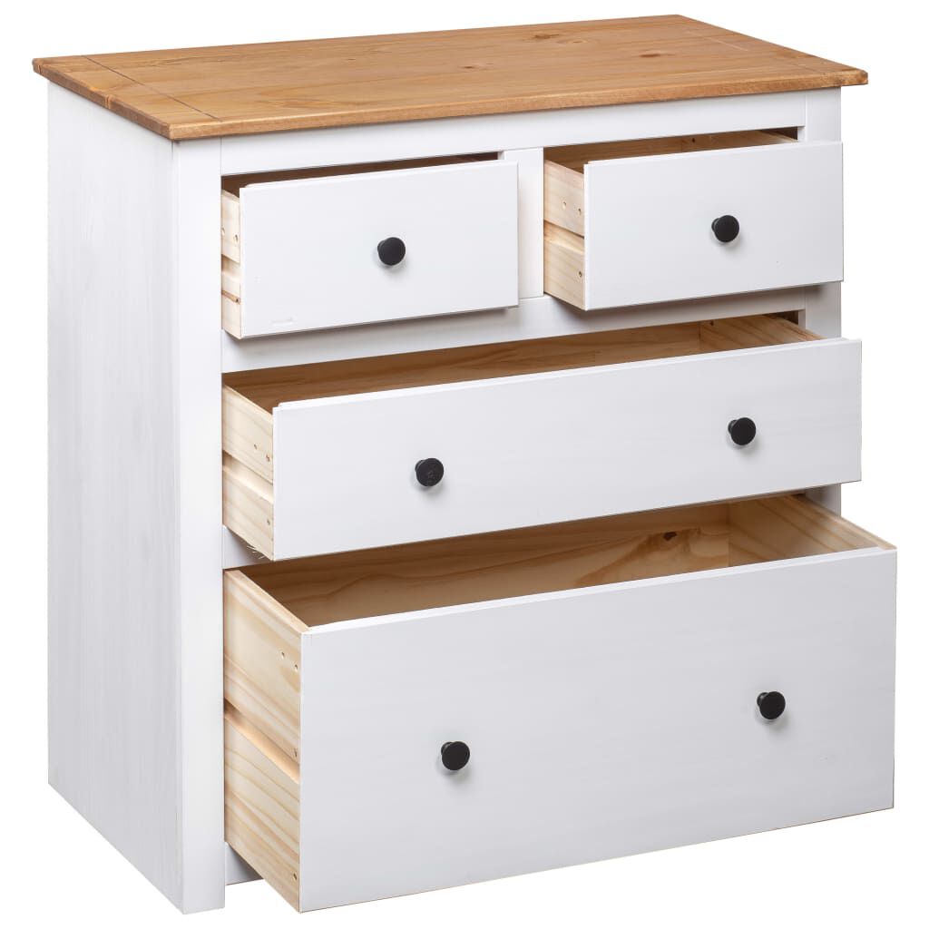 vidaXL Sideboard White 80x40x83 cm Pinewood Panama Range