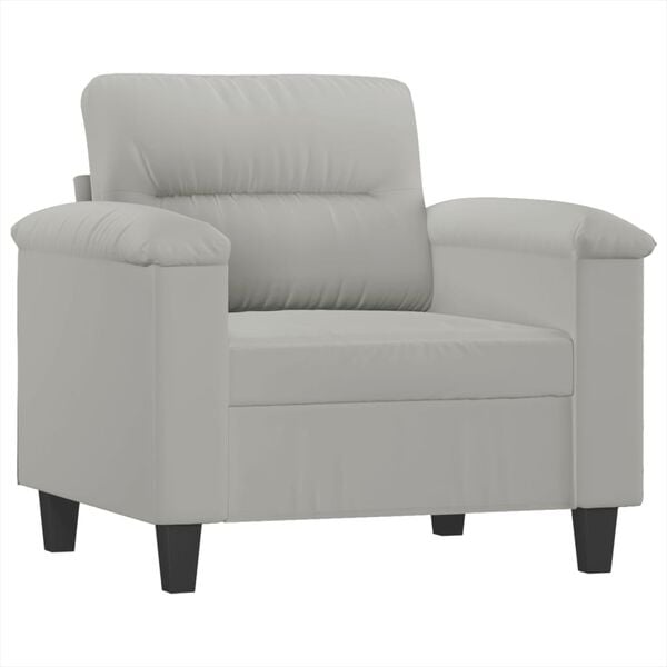 vidaXL Sofa Chair Light Grey 60 cm Microfibre Fabric