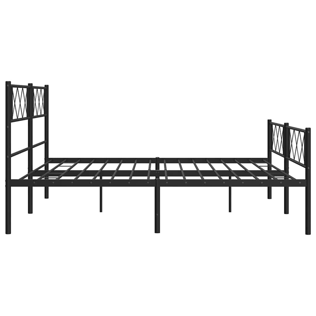 vidaXL Metal Bed Frame without Mattress with Footboard Black 193x203cm