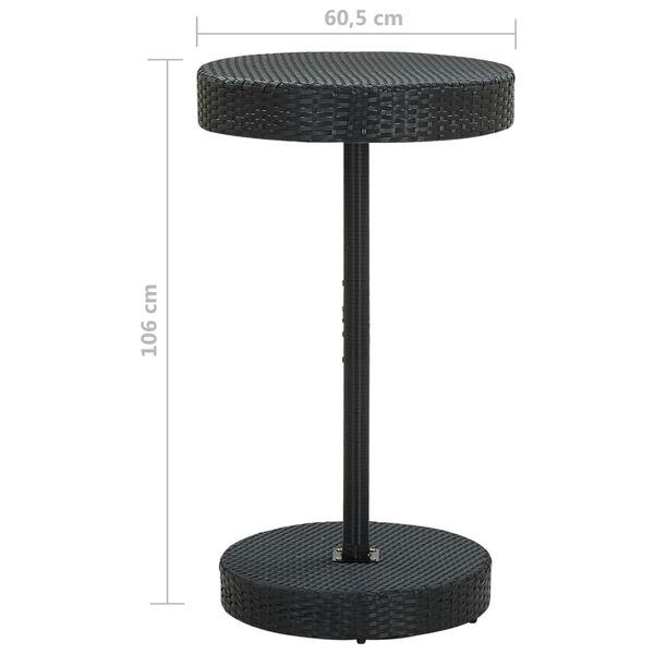vidaXL 3 Piece Garden Bar Set with Cushions Poly Rattan Black