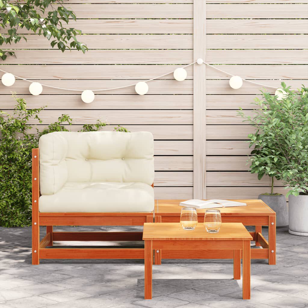 vidaXL Garden Sofa Corner with Cushions and Footstool