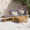 vidaXL 3 Piece Garden Lounge Set with Cushions Solid Wood Acacia