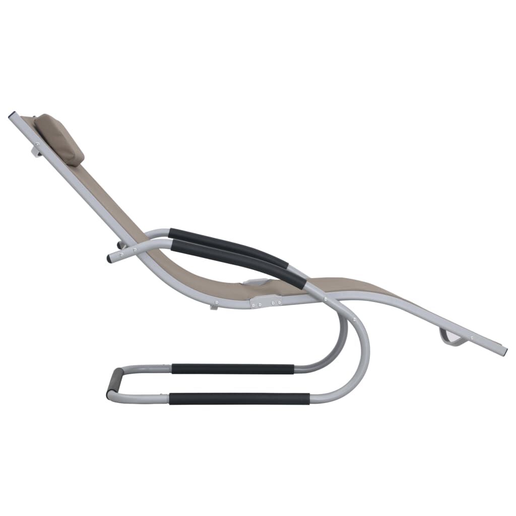 vidaXL Sun Lounger with Pillow Aluminium and Textilene Taupe