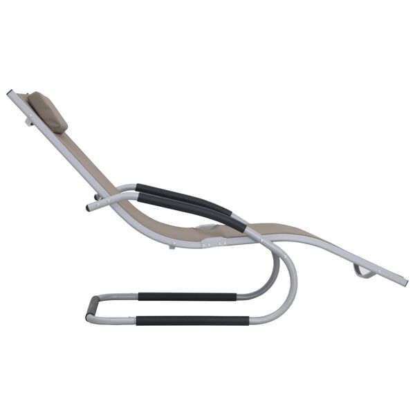 vidaXL Sun Lounger with Pillow Aluminium and Textilene Taupe