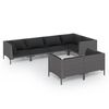 vidaXL 7 Piece Garden Lounge Set with Cushions Poly Rattan Dark Grey