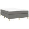 vidaXL Box Spring Bed Frame Dark Grey Queen Fabric (US Only)
