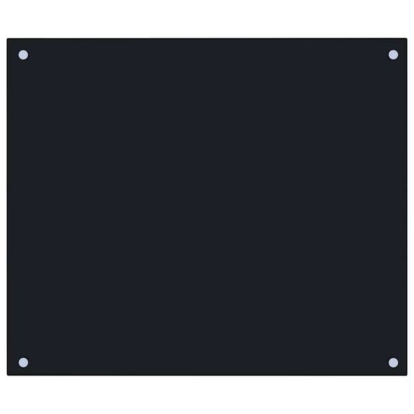 vidaXL Kitchen Backsplash Black 70 x 60 cm Tempered Glass