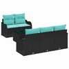 vidaXL Garden Sofa Set 6 pcs Black 55 x 55 x 37 cm Poly rattan