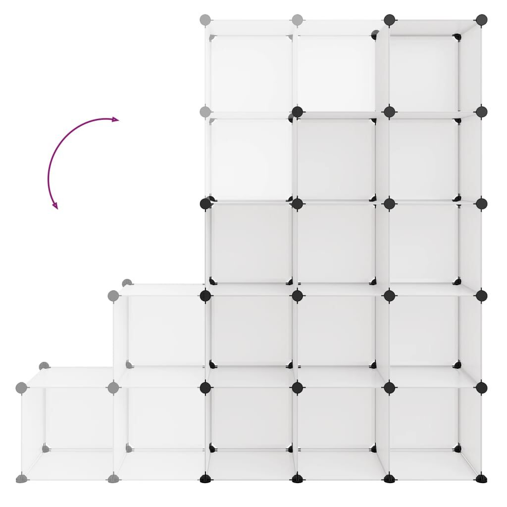 vidaXL Storage Cube Organiser with 15 Cubes Transparent PP