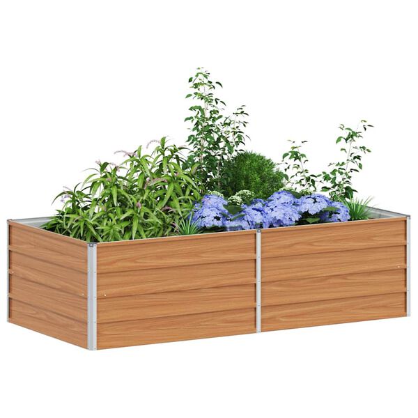 vidaXL Garden Raised Bed 160x80x45 cm Galvanized Steel Silver