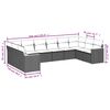 vidaXL 10 Piece Garden Sofa Set with Cushions Black Poly Rattan