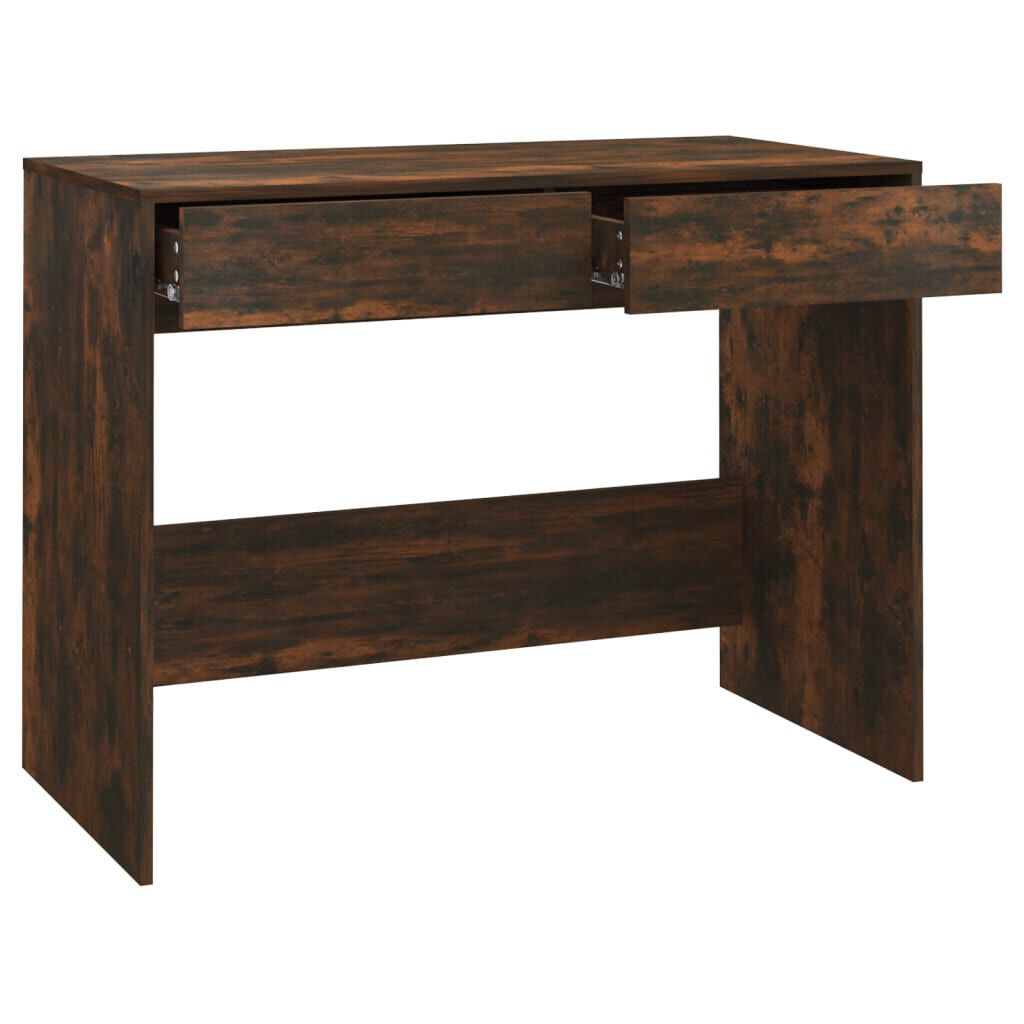 vidaXL Desk Smoked Oak 101x50x76.5 cm Engineered Wood