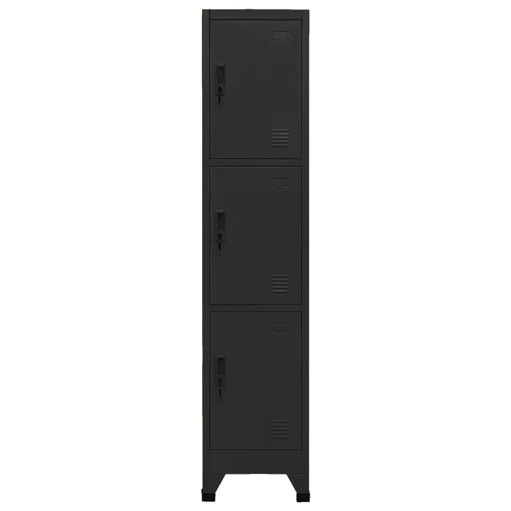vidaXL Locker Cabinet Black 38x45x180 cm Steel