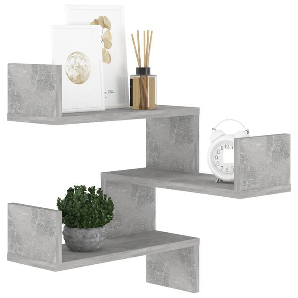 vidaXL Wall Corner Shelf Concrete Grey 40x40x50 cm Engineered Wood