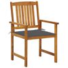 vidaXL Garden Chairs with Cushions 2 pcs Solid Acacia Wood