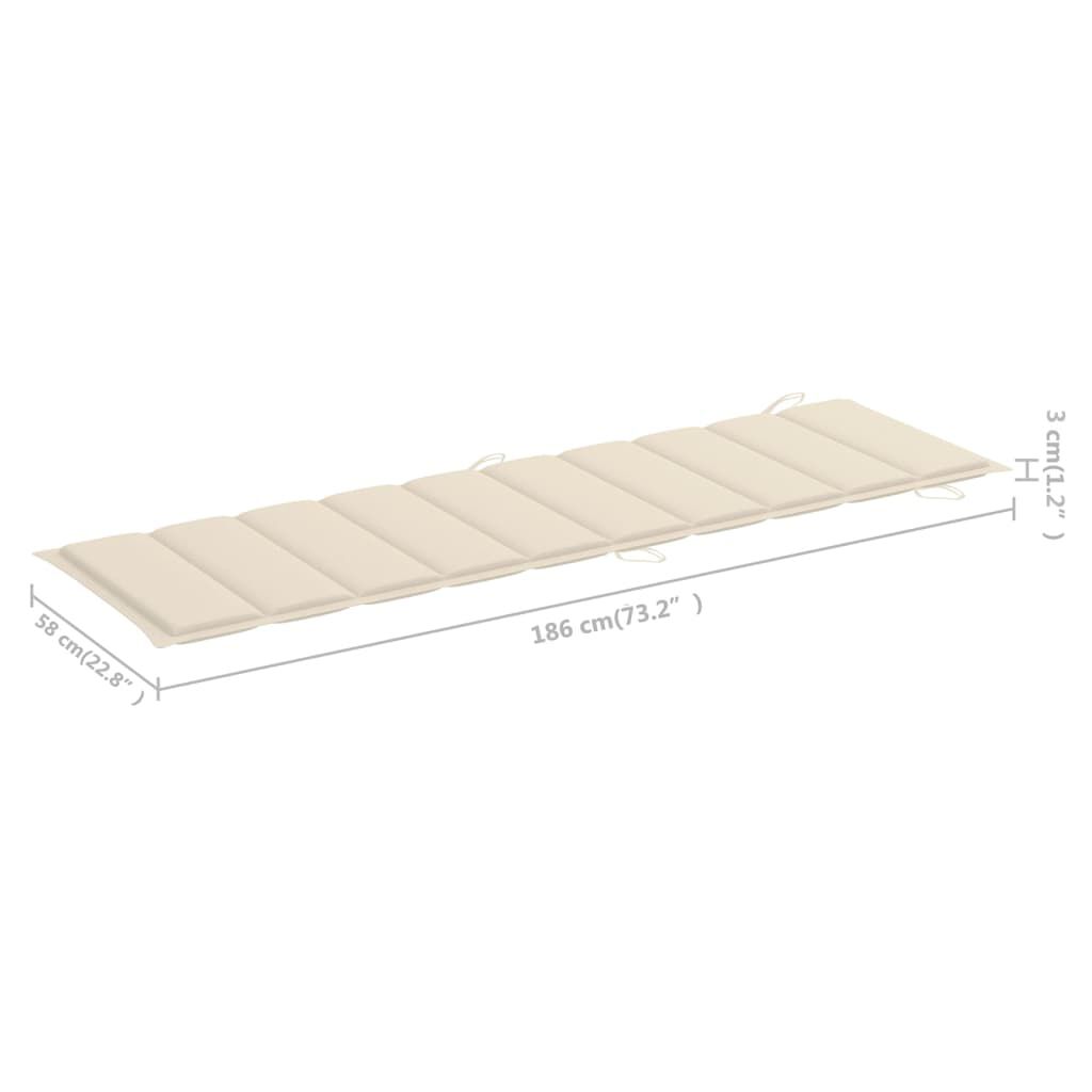 vidaXL Garden Sun Lounger with Table and Cushion Solid Wood Acacia