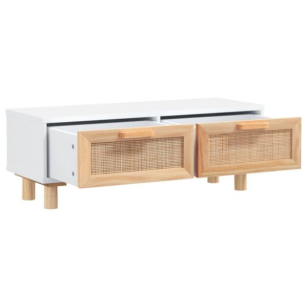 vidaXL Coffee Table White 80x40x30 cm Engineered Wood&Solid Wood Pine