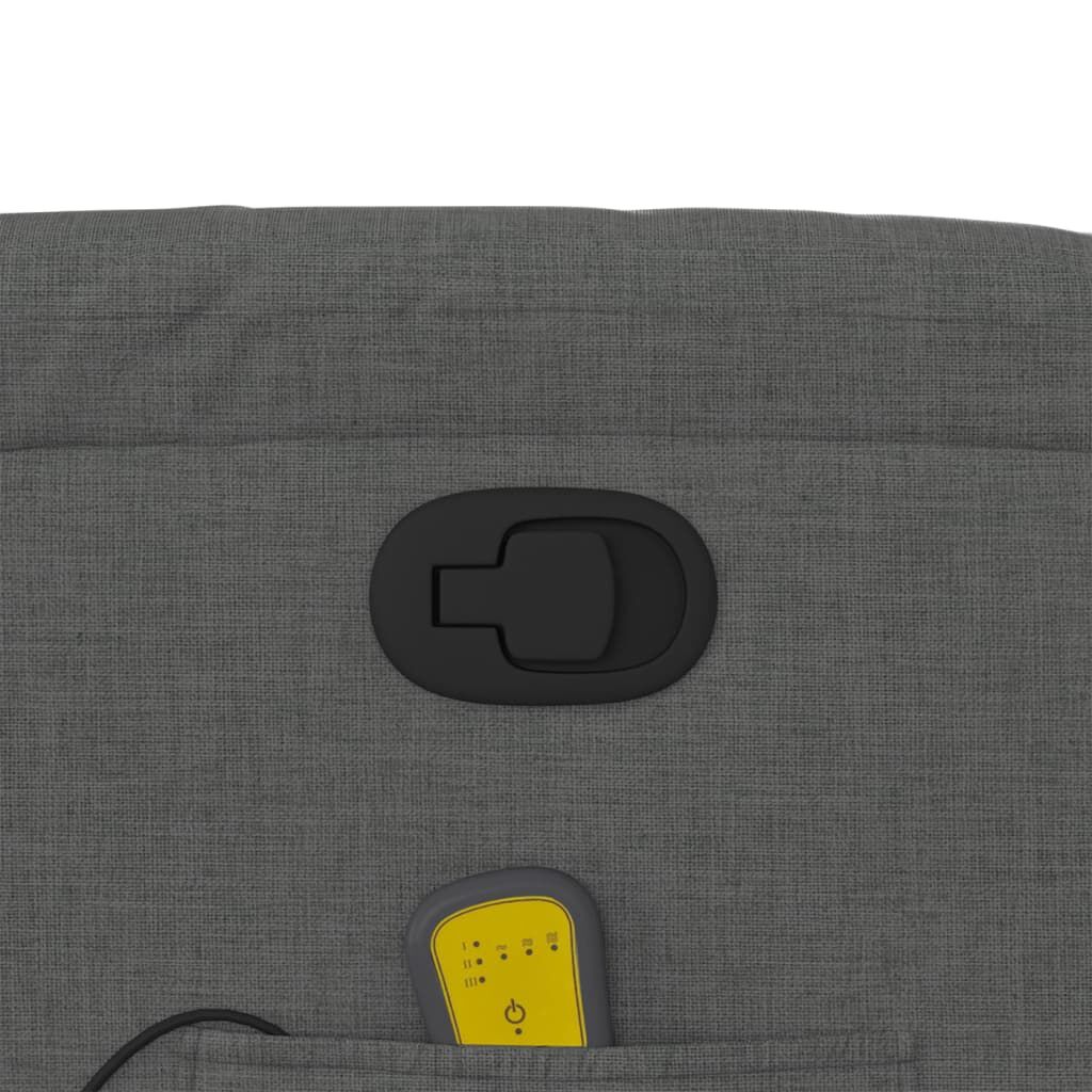 vidaXL Massage Recliner Chair Dark Grey Fabric