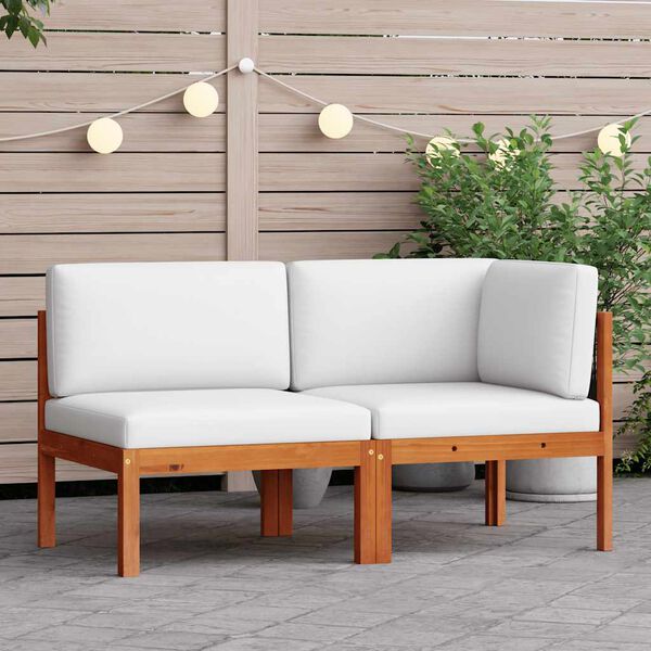 vidaXL 2 Piece Garden Lounge Set with Cushions Wood Acacia&Rope