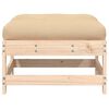 vidaXL Garden Footstool with Cushion Solid Wood Pine