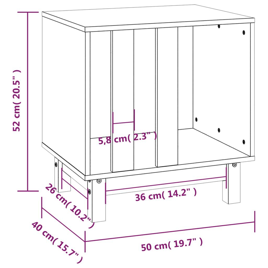 vidaXL Dog House 50x40x52 cm Solid Wood Pine