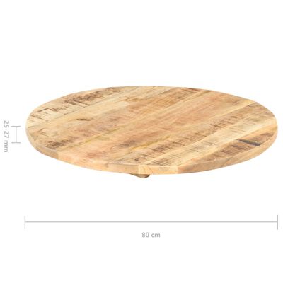 vidaXL Table Top Solid Mango Wood Round 25-27 mm 80 cm