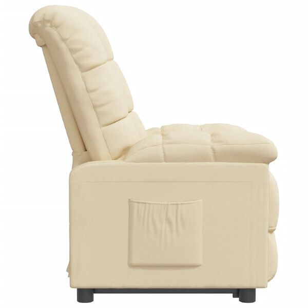 vidaXL Recliner Chair Cream Fabric