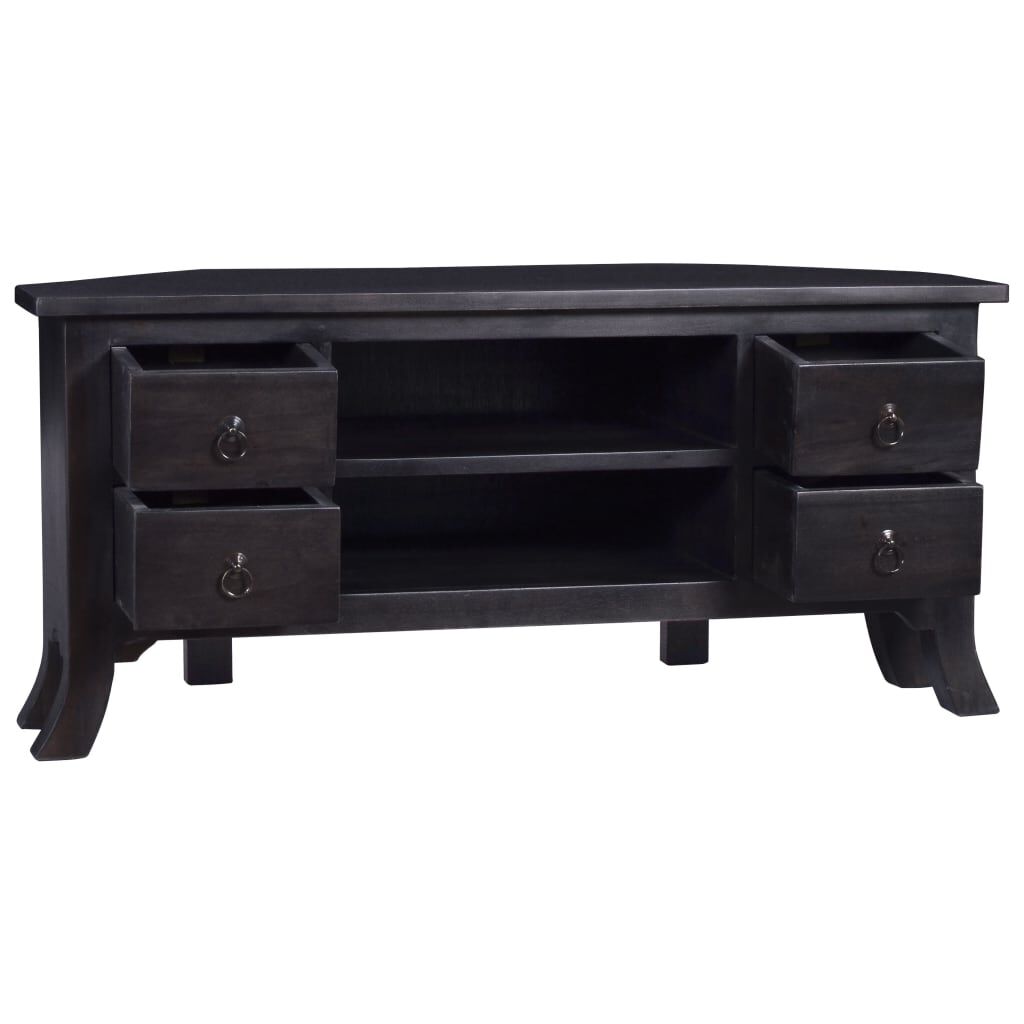 vidaXL TV Cabinet Light Black Coffee 100x40x45 cm Solid Mahogany Wood