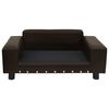 vidaXL Dog Sofa Brown 81x43x31 cm Plush and Faux Leather