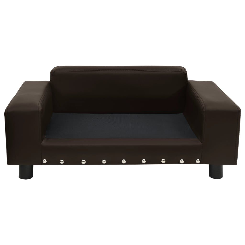 vidaXL Dog Sofa Brown 81x43x31 cm Plush and Faux Leather
