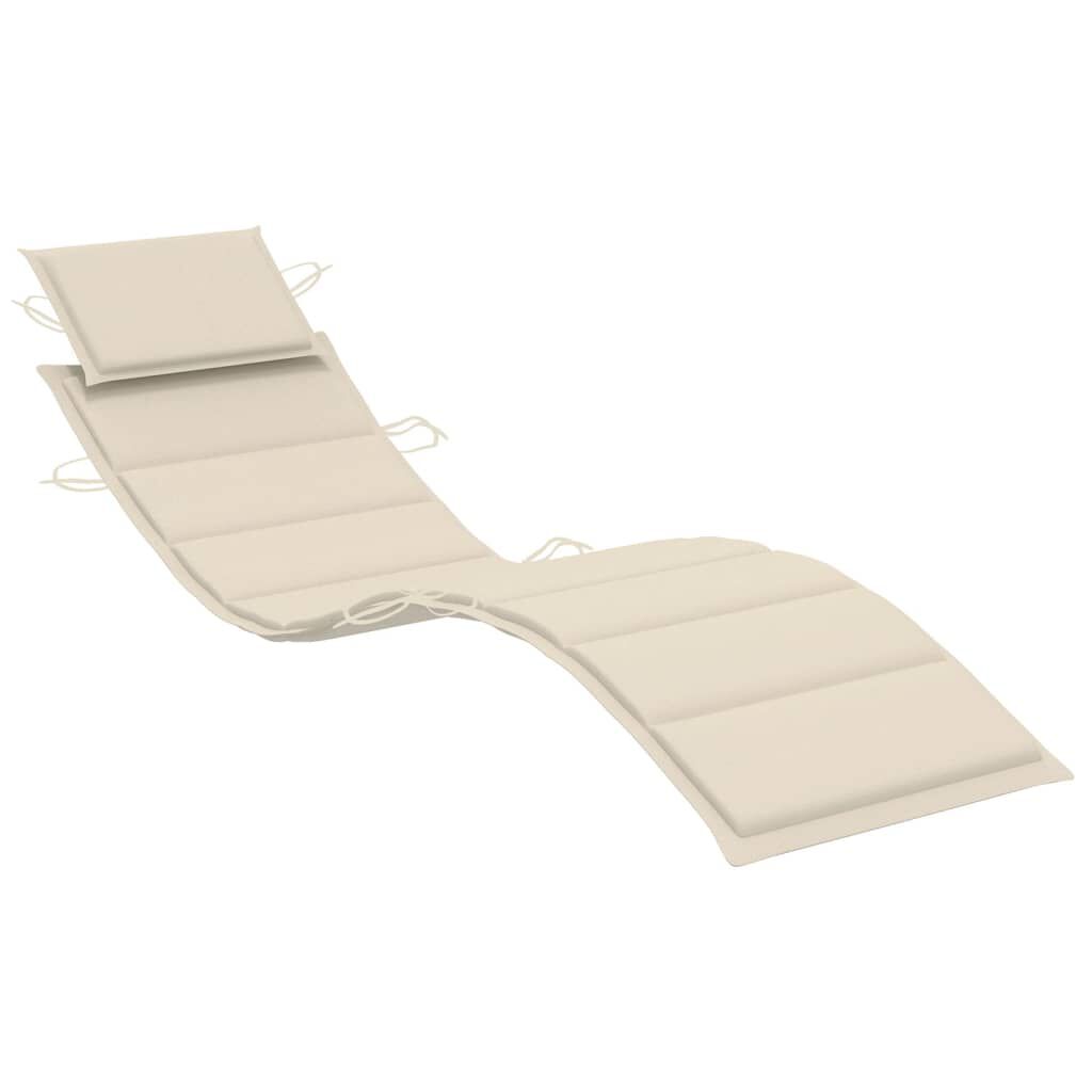 vidaXL Garden Sun Lounger with Table and Cushion Solid Wood Acacia