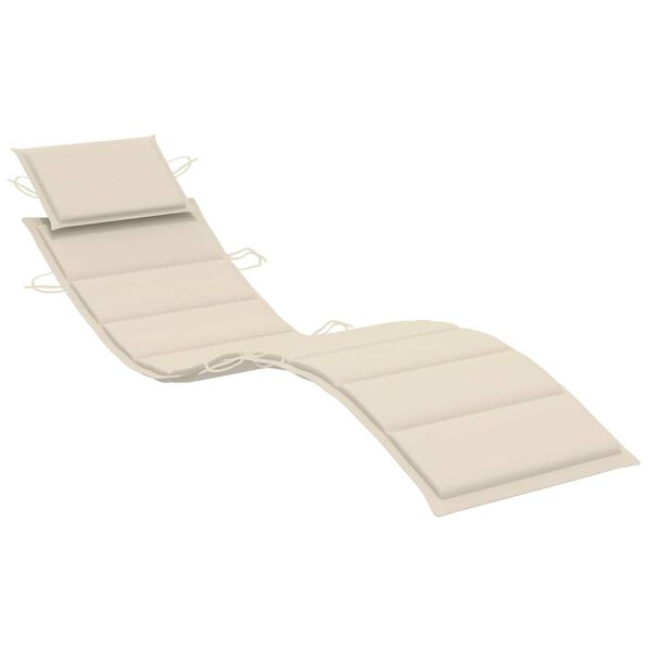 vidaXL Garden Sun Lounger with Table and Cushion Solid Wood Acacia