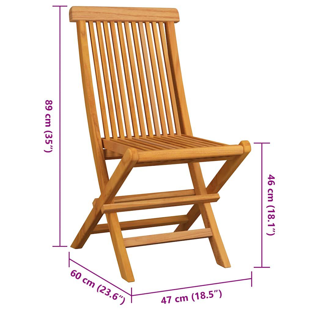 vidaXL Garden Chairs with Anthracite Cushions 6 pcs Solid Teak Wood