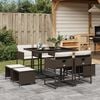 vidaXL 9 Piece Garden Dining Set with Cushions Brown Poly Rattan