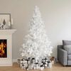 vidaXL Artificial Half Pre-lit Christmas Tree with Stand White 210 cm PVC