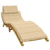vidaXL Sun Lounger Cushion Melange Beige 186x58x4 cm Fabric